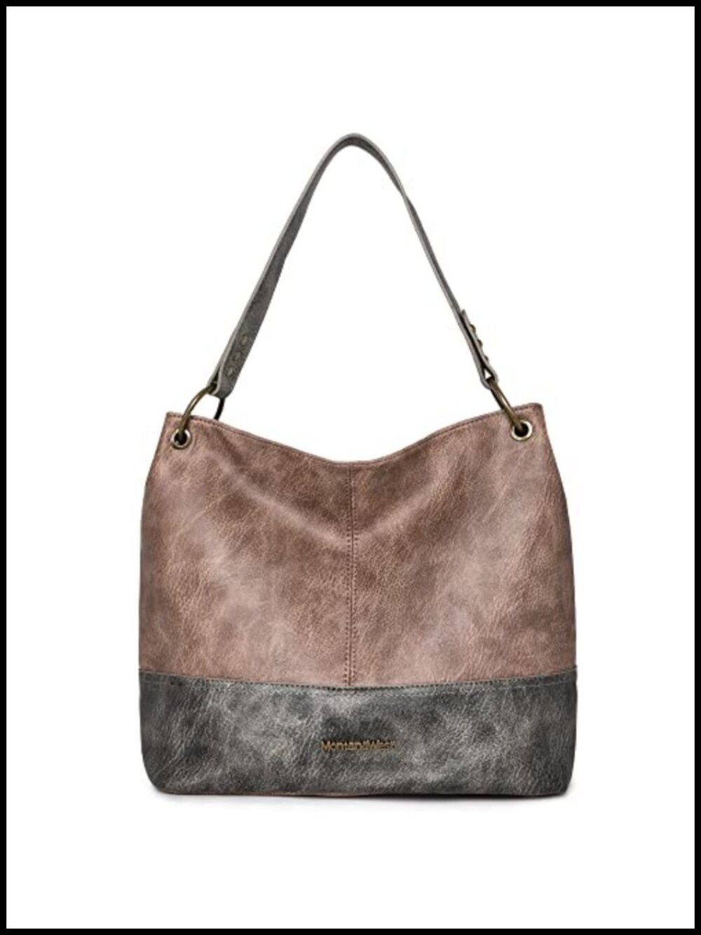 Montana West Vegan Leather Slouchy Hobo Shoulder Bag Large Capacity Tote